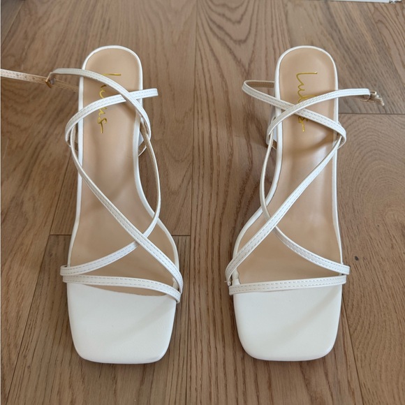 Lulus White Strappy Heels - Picture 4 of 6